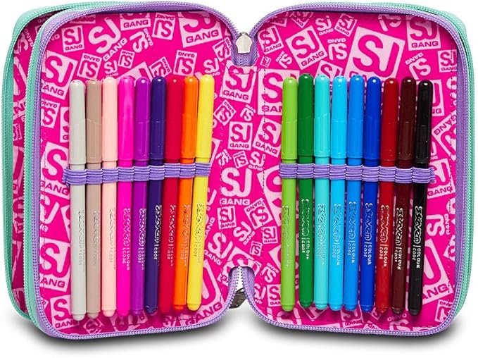 Astuccio 3 Zip SEA BEAUTY, Rosa
