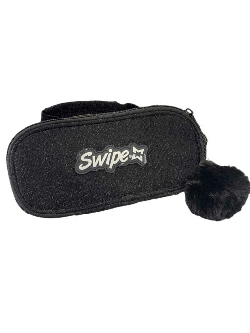 Astuccio ovale Swipe nero glitter