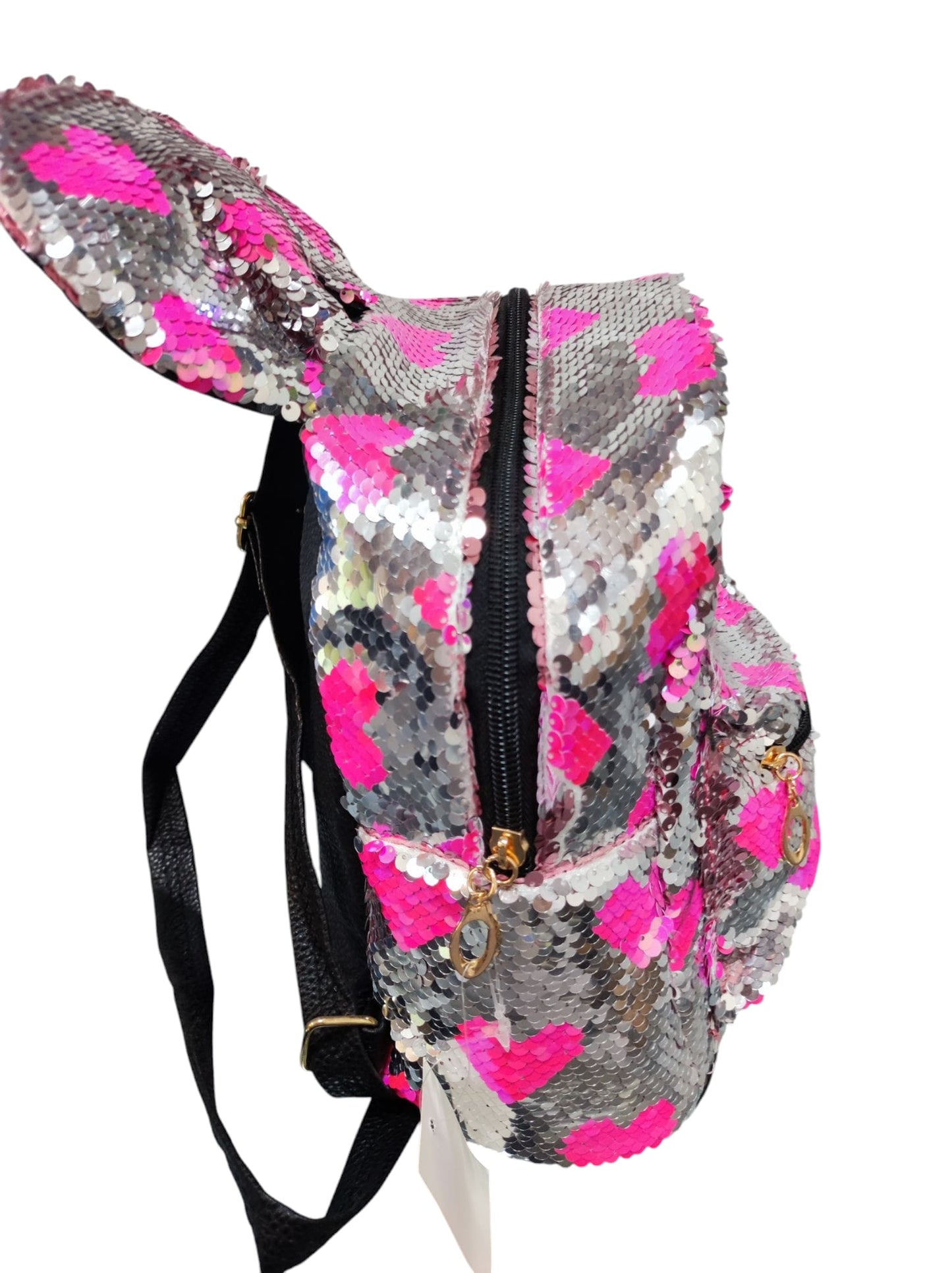 Zainetto paillettes cuore con orecchie