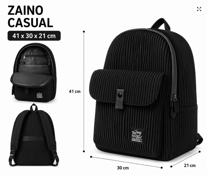 Zaino Fusion 2 Scomparti Nero-Grigio BeSmart