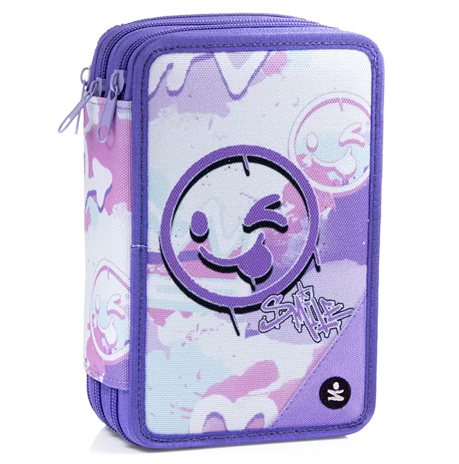 Astuccio 3 zip Be Smart Smiley