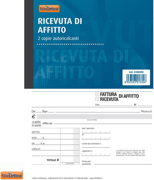 Ricevuta di affitto A6