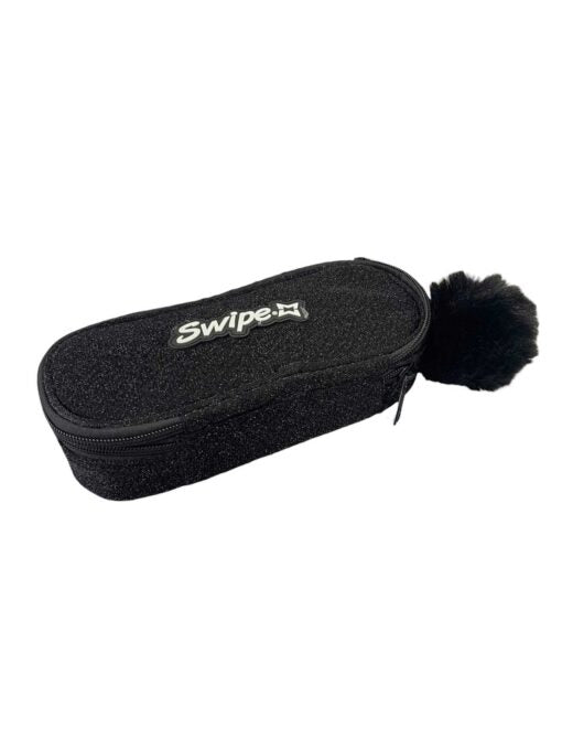 Astuccio ovale Swipe nero glitter