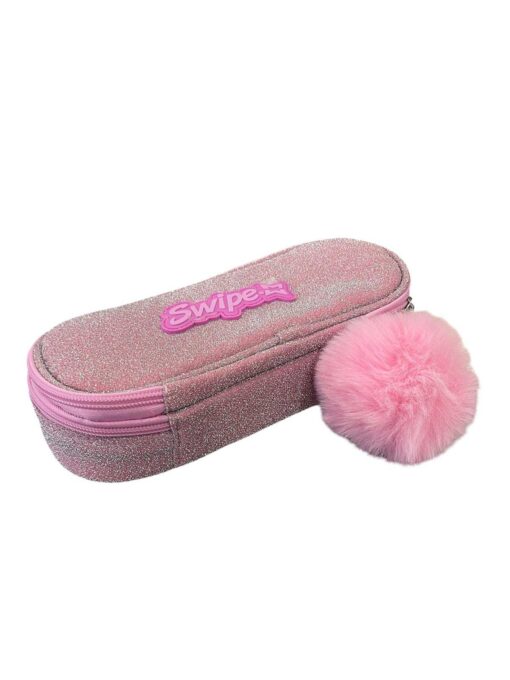Astuccio ovale Swipe rosa glitter