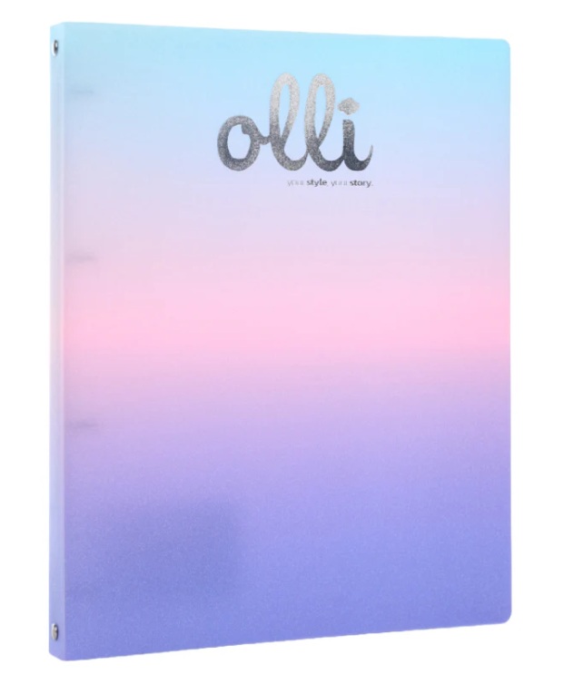 Raccoglitore 4 Anelli Glitter Rainbow Olli