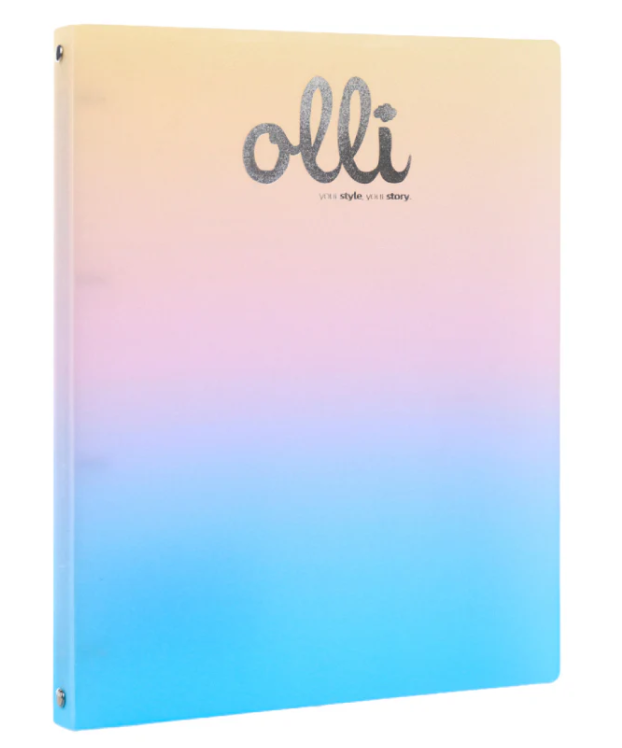 Raccoglitore 4 Anelli Glitter Rainbow Olli