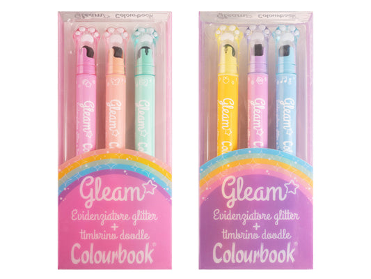 Set 3 Evidenziatori con timbro Gleam