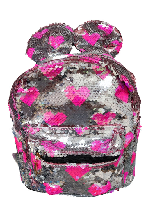 Zainetto paillettes cuore con orecchie