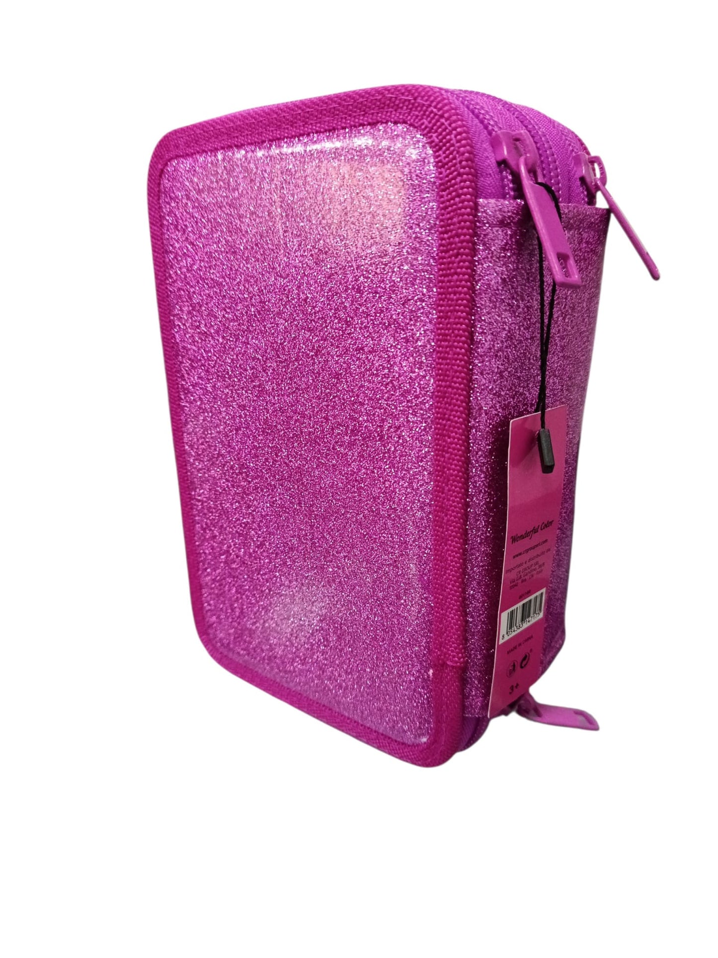 Astuccio 3 zip Wonderful Color glitter