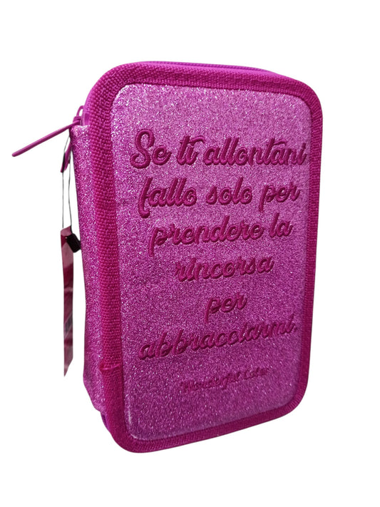 Astuccio 3 zip Wonderful Color glitter