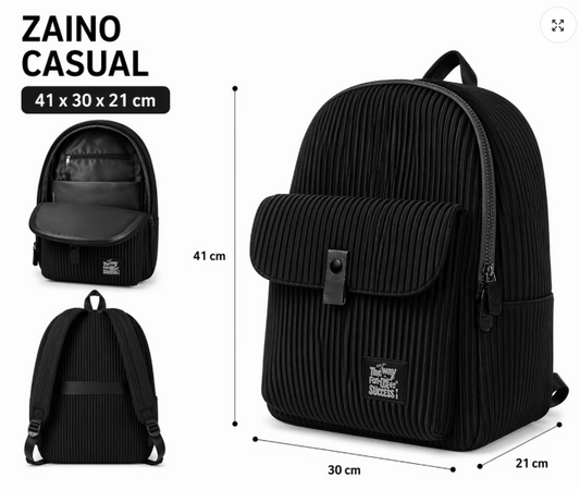 Zaino Fusion 2 Scomparti Nero-Grigio BeSmart