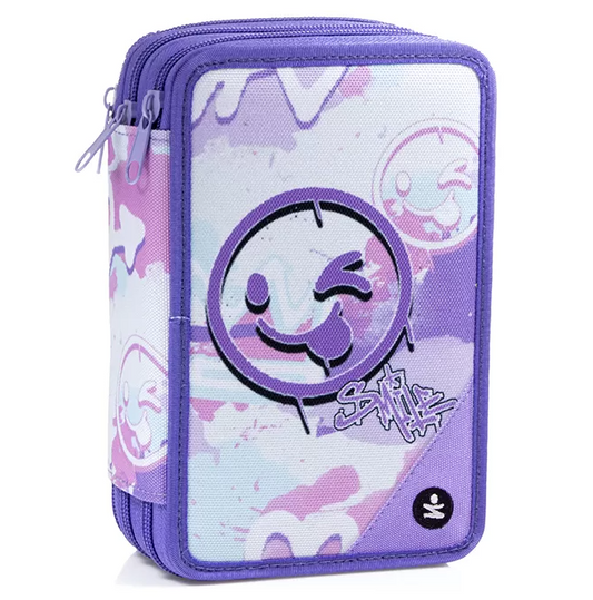 Astuccio 3 zip Be Smart Smiley