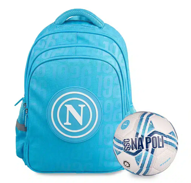 Zaino scuola SSC Napoli azzurro con pallone omaggio