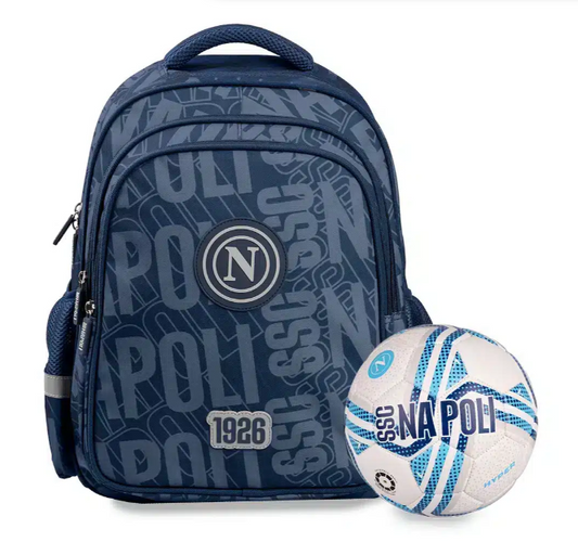 Zaino scuola SSC Napoli blu con pallone omaggio
